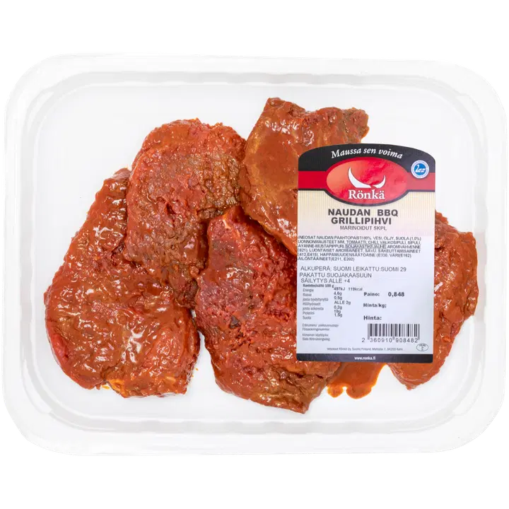 Rönkä Naudan barbeque  grillipihvit 5kpl/ras