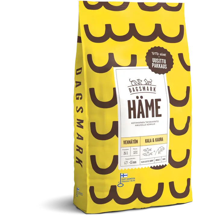 Dagsmark HÄME koiran kuivaruoka vehnätön kala-kaura 10 kg