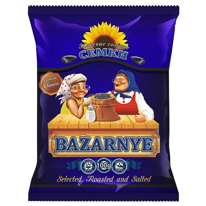 Bazaro mustad soolased päevalilleseemned 100g