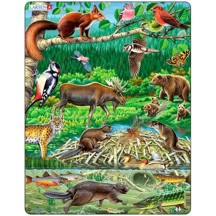 Puzzle põhjamaade mets 45 tk