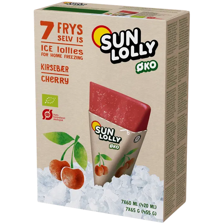 Sun Lolly 7x60ml/65g Ekologisk frys själv Körsbär