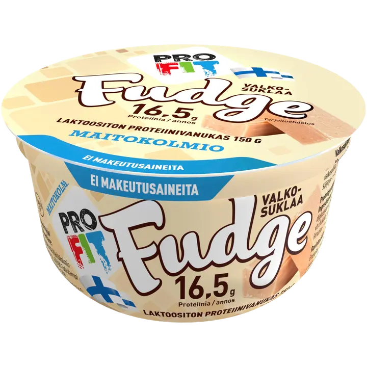 Maitokolmio PROFIT laktoositon valkosuklaa fudge proteiinivanukas 150g