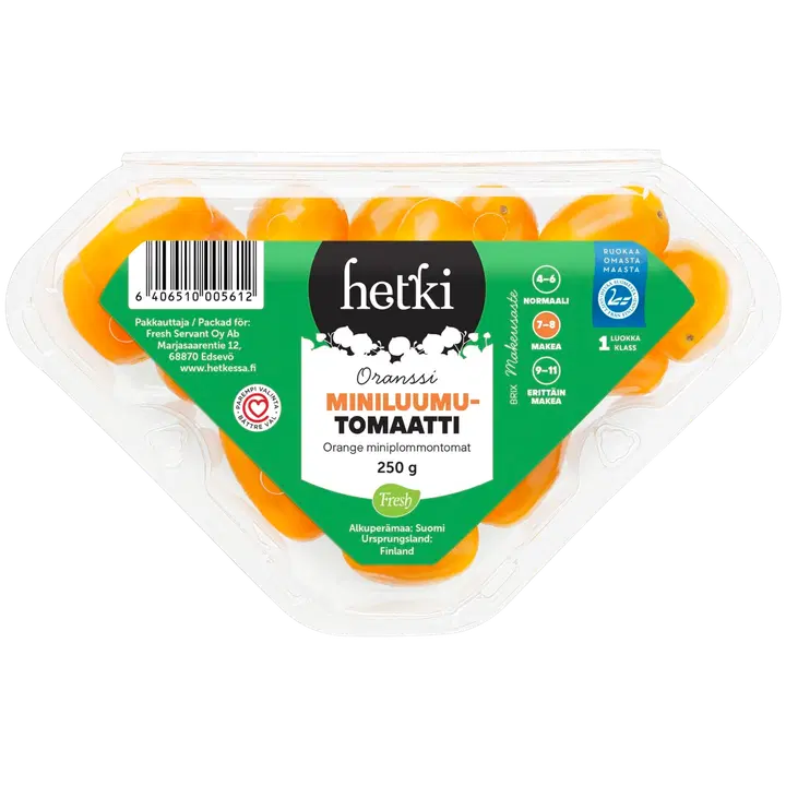 Fresh Hetki Miniluumutomaatti oranssi 250g FI 1lk