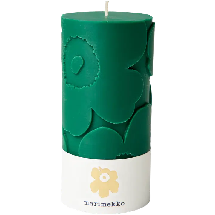 Marimekko Unikko tummanvihreä pöytäkynttilä 1kpl/6,5x14cm
