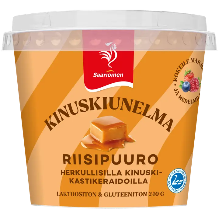 Saarioinen Kinuskiunelma riisipuuro, riisipuuro kinuskikastikkeella 240 g