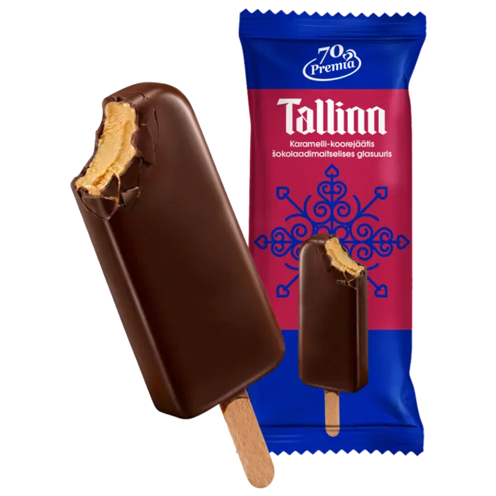 Premia Tallinn Karamelli-Koorejäätis Šokolaadi glasuuris 60 g/100 ml