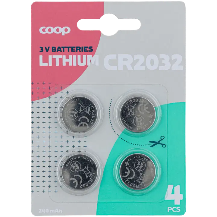 Coop litiumparisto 3V CR2032 4 kpl