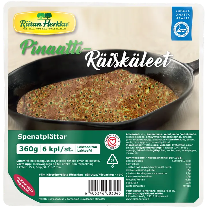Riitan Herkku Pinaattiräiskäleet 360g