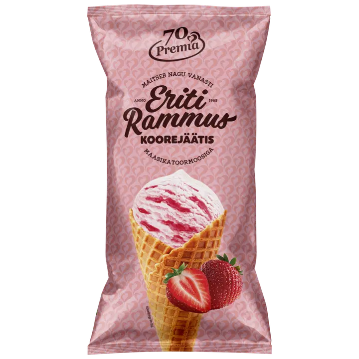 Eriti Rammus Maasika-Koorejäätis Maasikatoormoosiga 110 g/200 ml