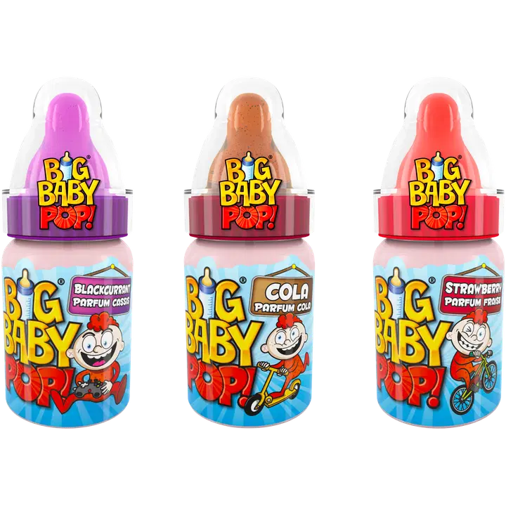 Bazooka Big Baby Pop tikkukaramelli ja dippijauhetta 32g
