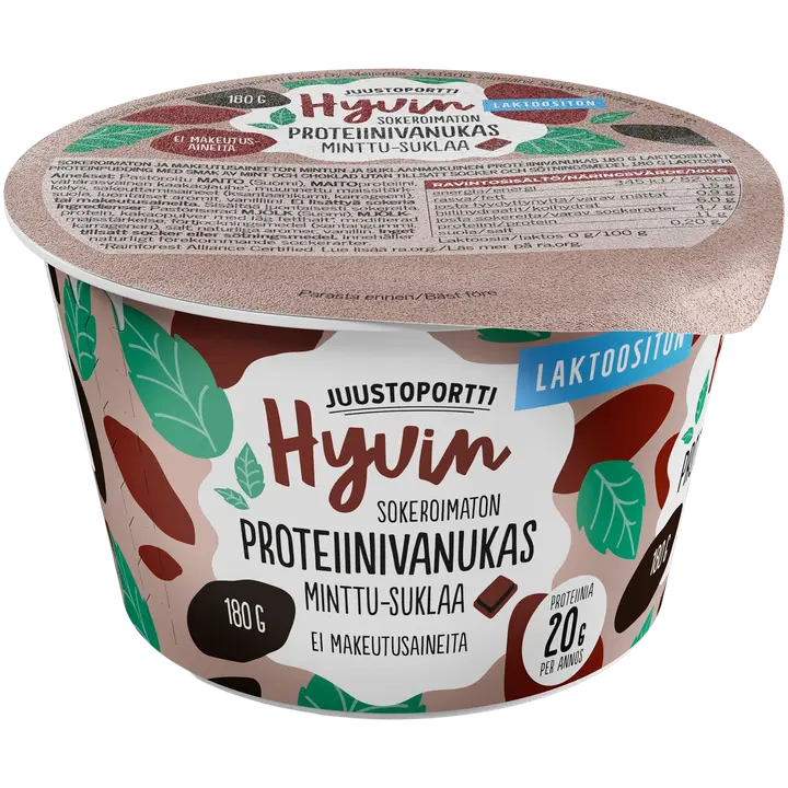Juustoportti Hyvin proteiinivanukas 180 g minttu-suklaa laktoositon