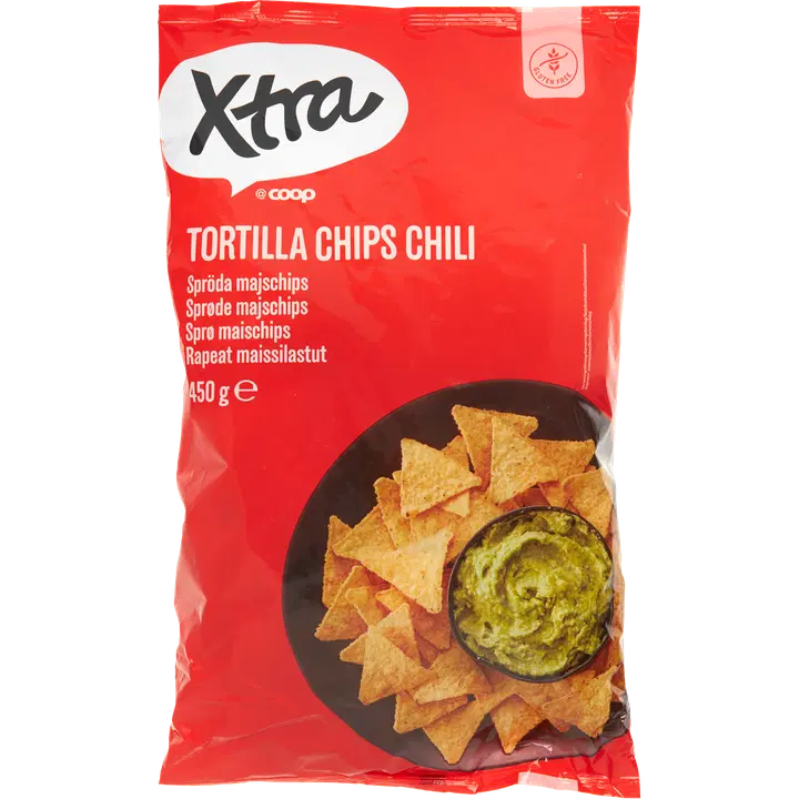 Xtra tortilla chips chili maissilastut 450 g