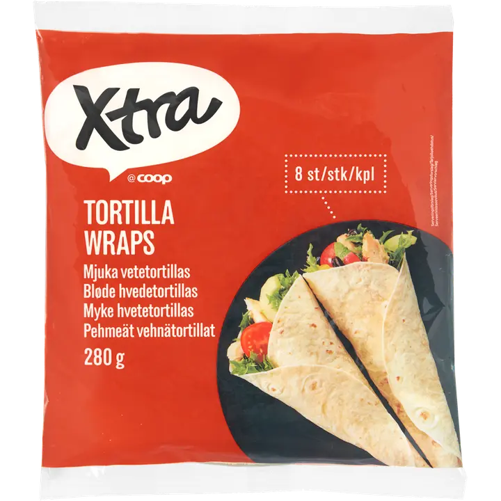 Xtra pehmeät vehnätortillat 8 kpl 280 g