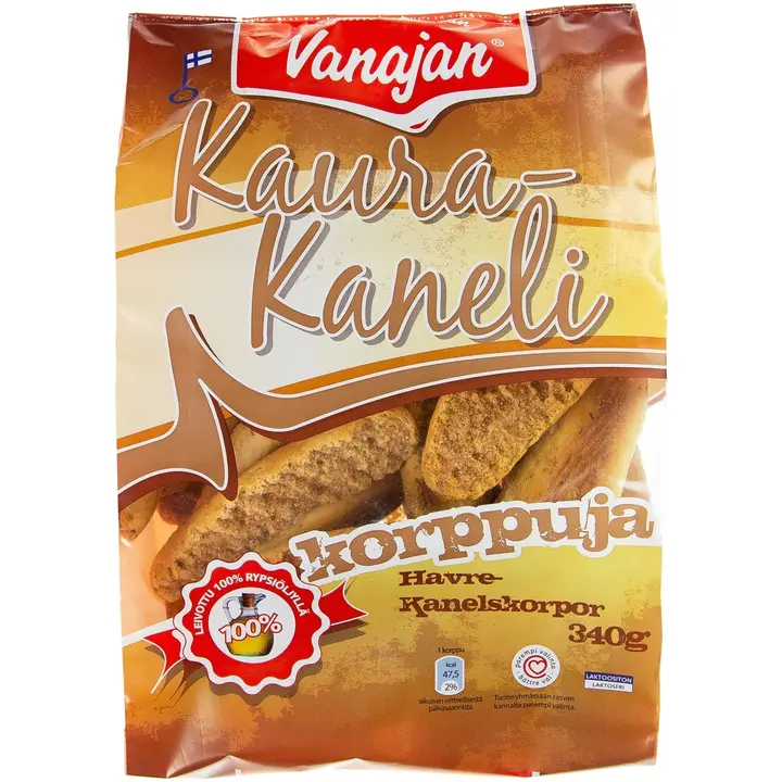 Vanajan Kaura-Kanelikorppu 340g
