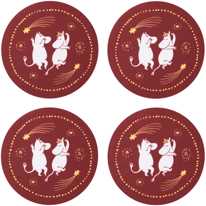 Moomin Arabia lasinaluset 4 kpl Muumi Juhlan Aika