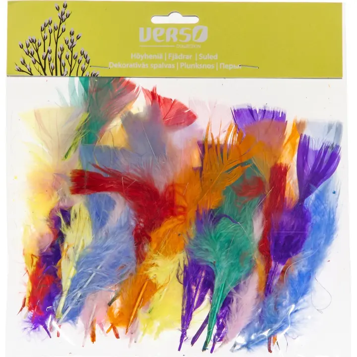 Verso Koristehöyhenet rautalangalla värimix 42 kpl