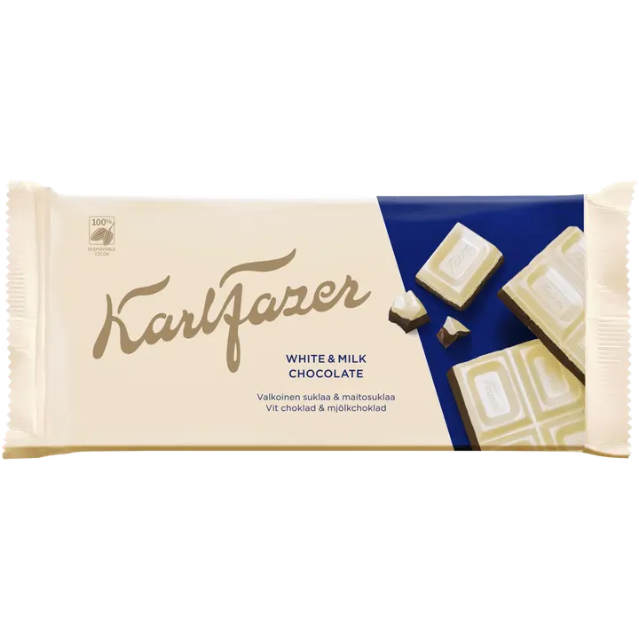 Karl Fazer Valkoinen & Maitosuklaalevy 131 g