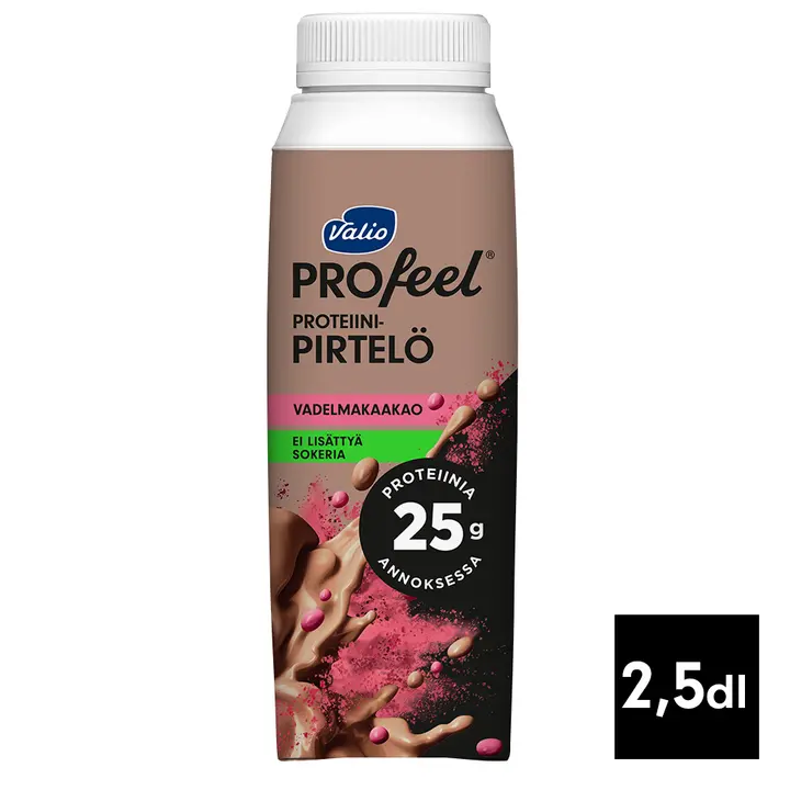 Valio PROfeel® proteiinipirtelö 2,5 dl vadelmakaakao laktoositon