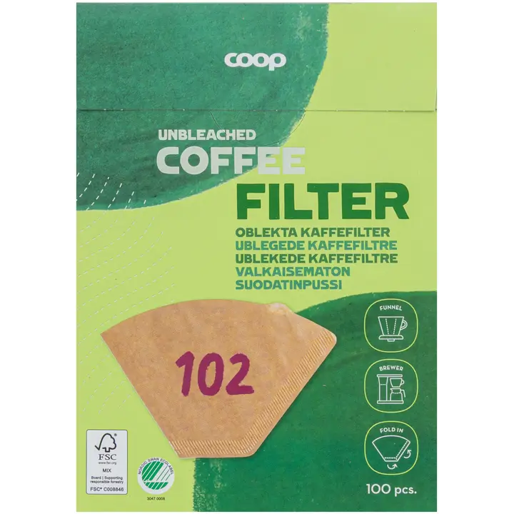 Coop 102 suodatinpussi valkaisematon 100 kpl