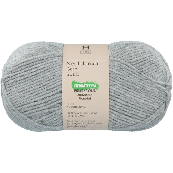 House neulelanka akryyli Sulo 100 g Light Gray Melange 195