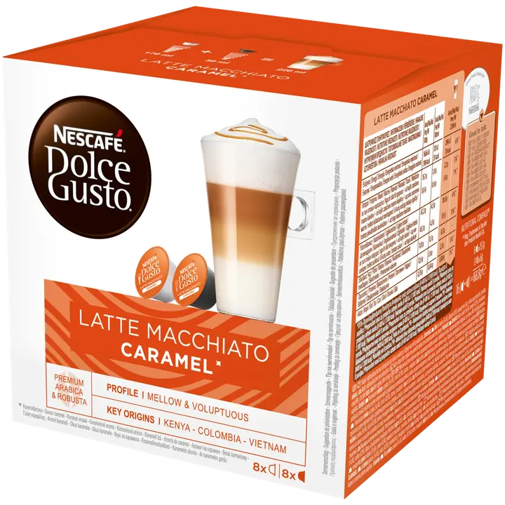 Nescafé Dolce Gusto 16kaps/145.6g Latte Macchiato Caramel maitokahvikapseli