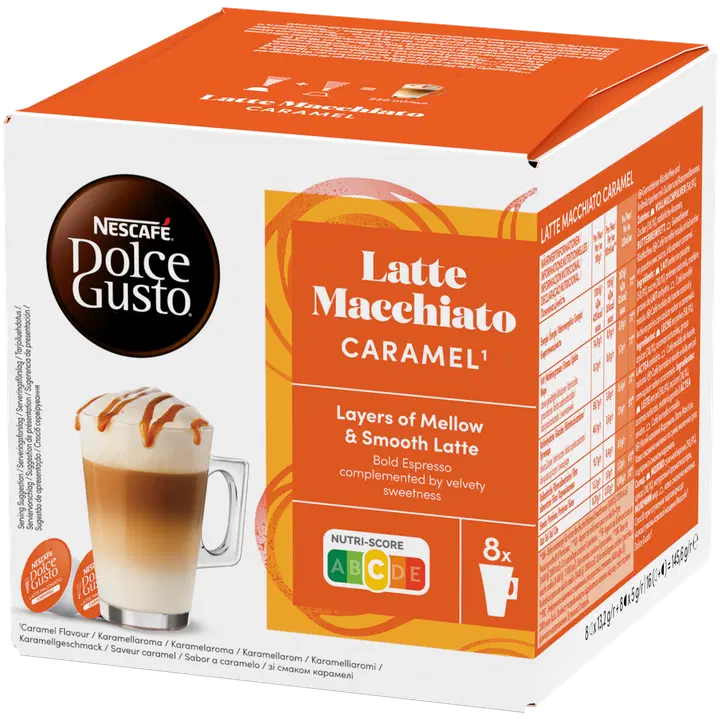 Nescafé Dolce Gusto 16kaps/145.6g Latte Macchiato Caramel maitokahvikapseli