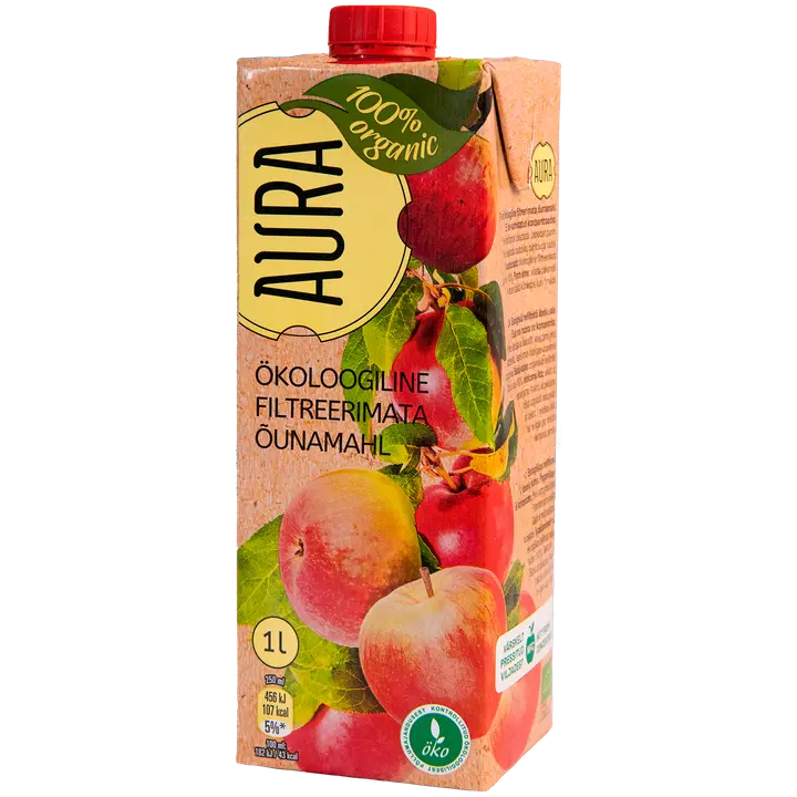 Aura ökoloogiline filtreerimata õunamahl 1L