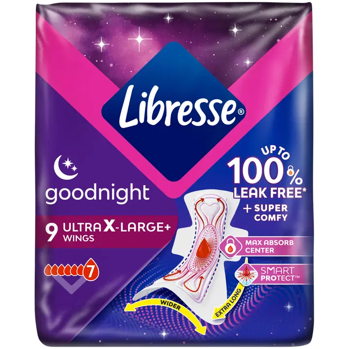 LIBRESSE Ultra+ X-Large Night Wing 9 st