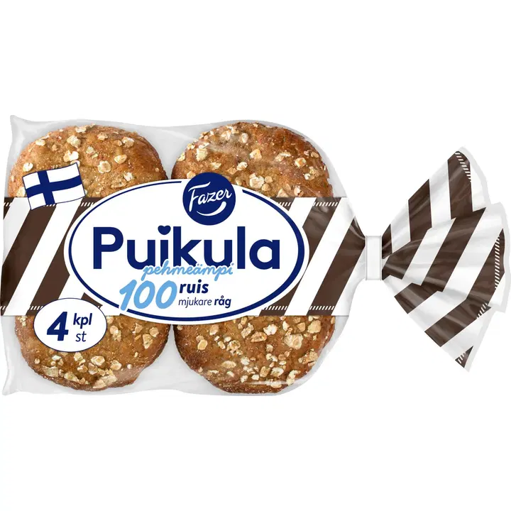 Fazer Puikula Pehmeämpi 100Ruis 4kpl 220g ruisleipä