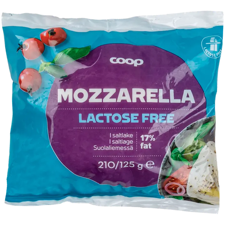Coop mozzarella laktoositon 210/125 g