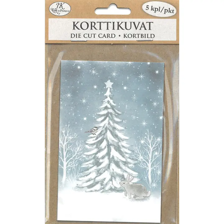 J.K. Primeco korttikuva Talvimetsä pupu 5kpl