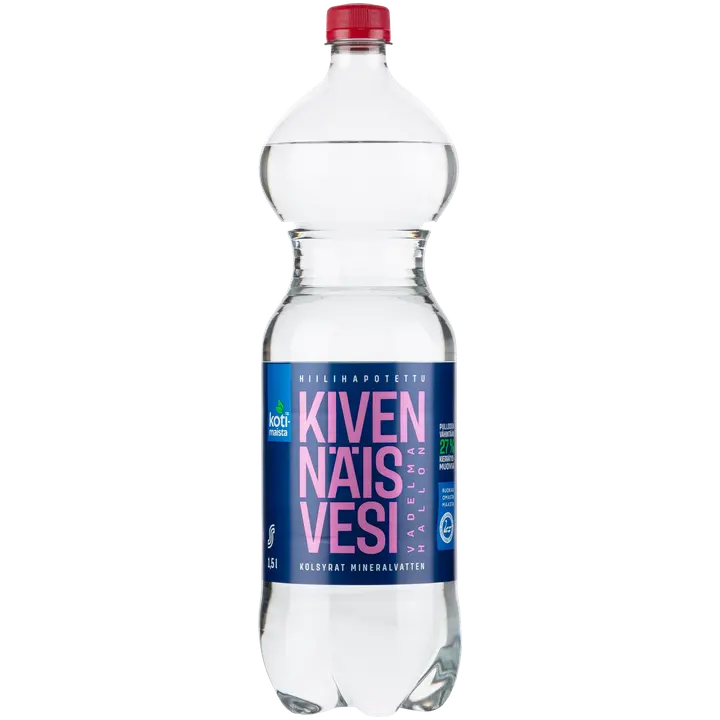 Kotimaista Kivennäisvesi vadelma kevyesti hiilihapotettu 1,5l