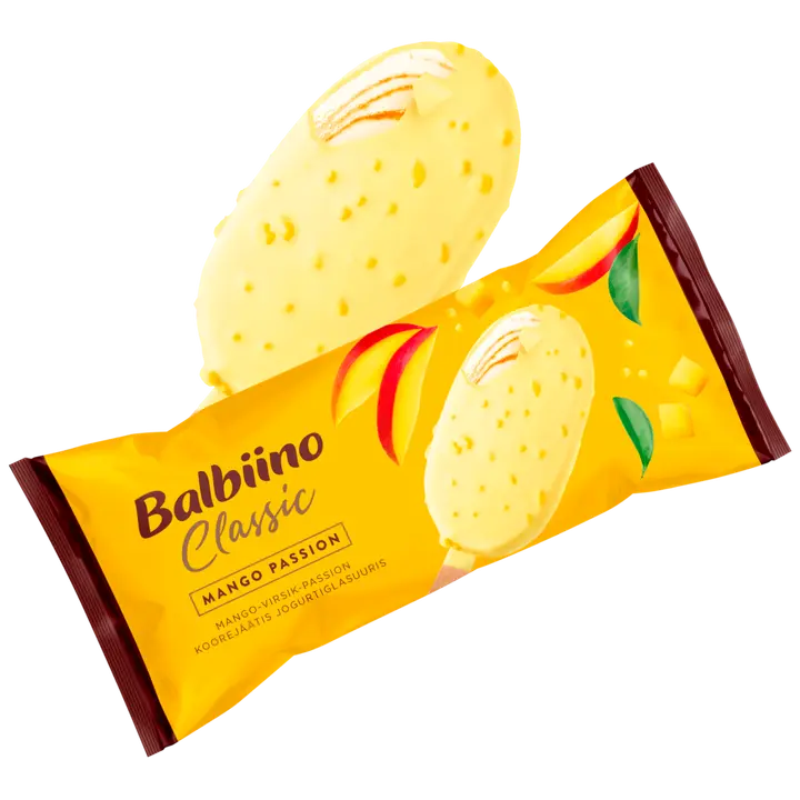 CLASSIC Mango-virsik-passion koorejäätis jogurtiglasuuris 100ml/64g