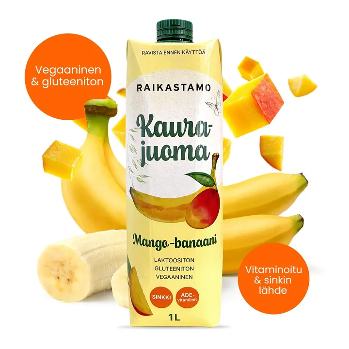 Raikastamo Kaurajuoma Mango-banaani 1L