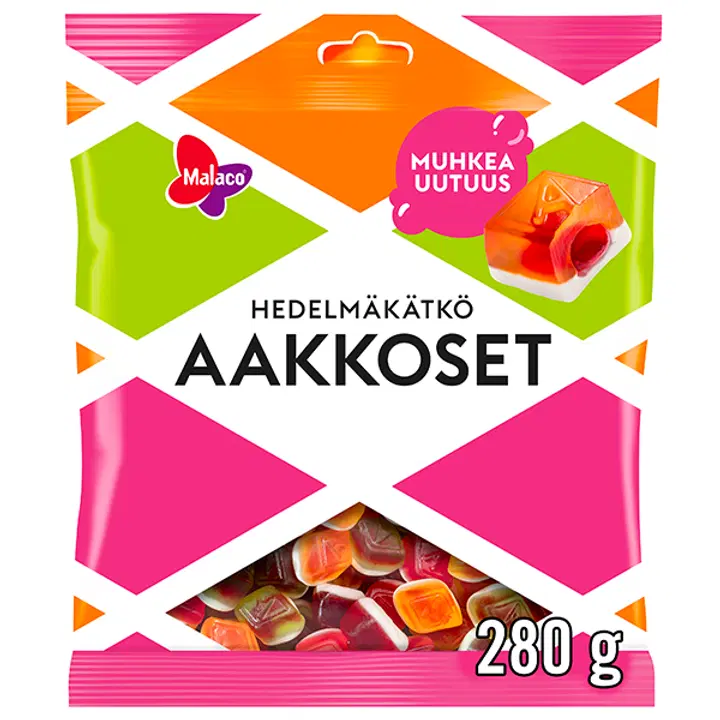 Malaco Aakkoset Hedelmäkätkö makeissekoitus 280g