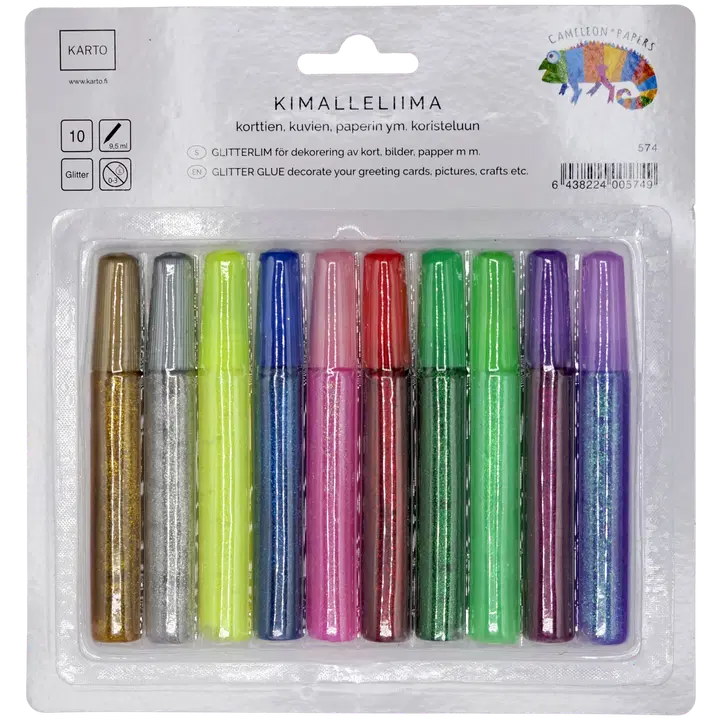 Karto kimalleliima 10 värisävyn pakkaus