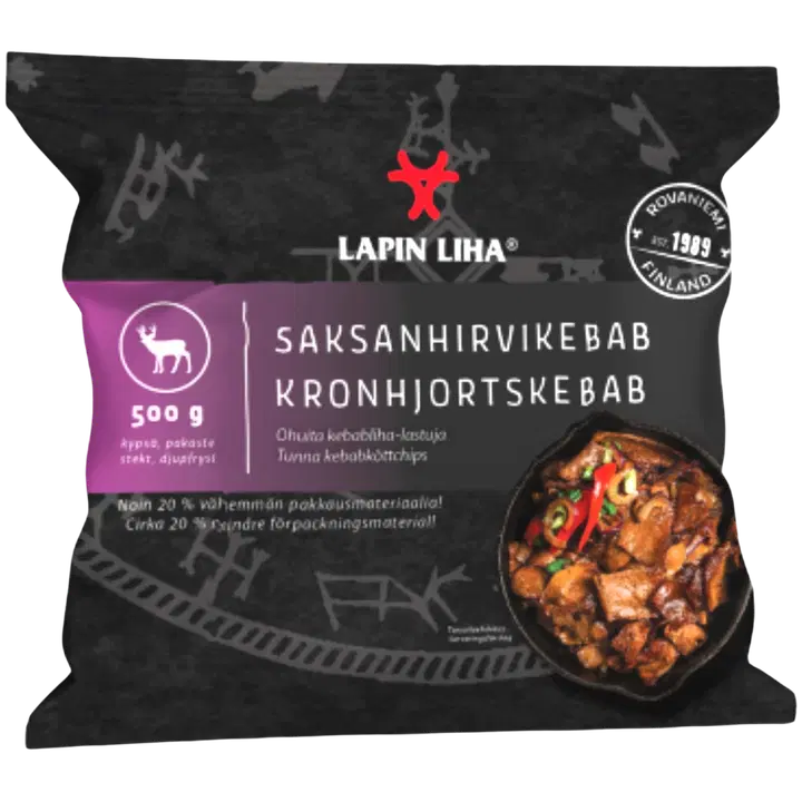 Lapin Liha Saksanhirvikebab 500g pakaste