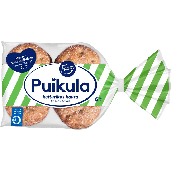 Fazer Puikula Kuiturikas Kaura 6kpl 330g, kauraleipä