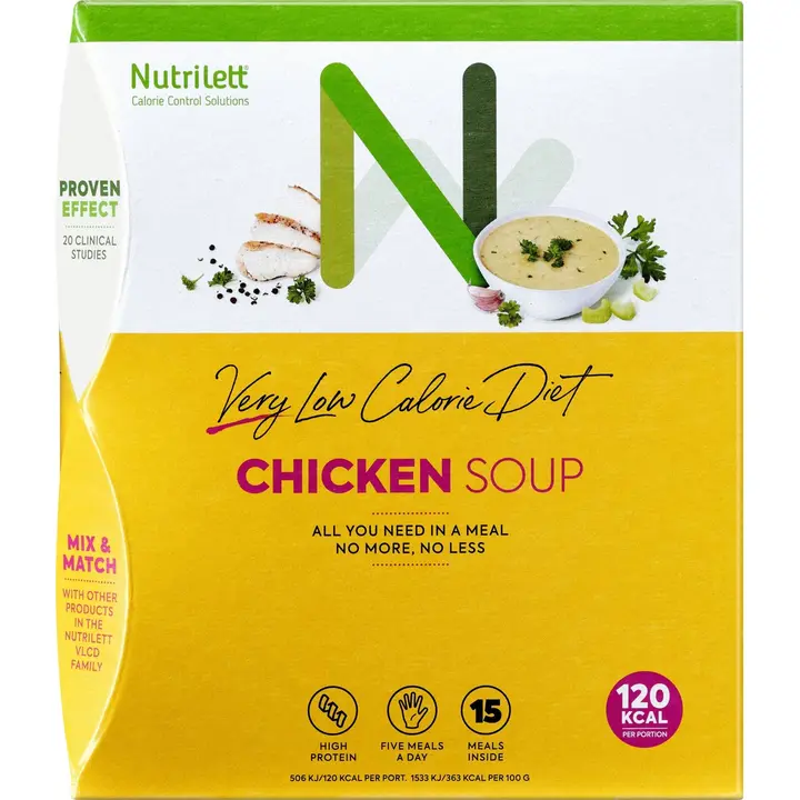 Nutrilett Chicken Soup VLCD vähälaktoosinen kanakeitto erittäin niukkaenergiainen ruokavalionkorvike 15x33g