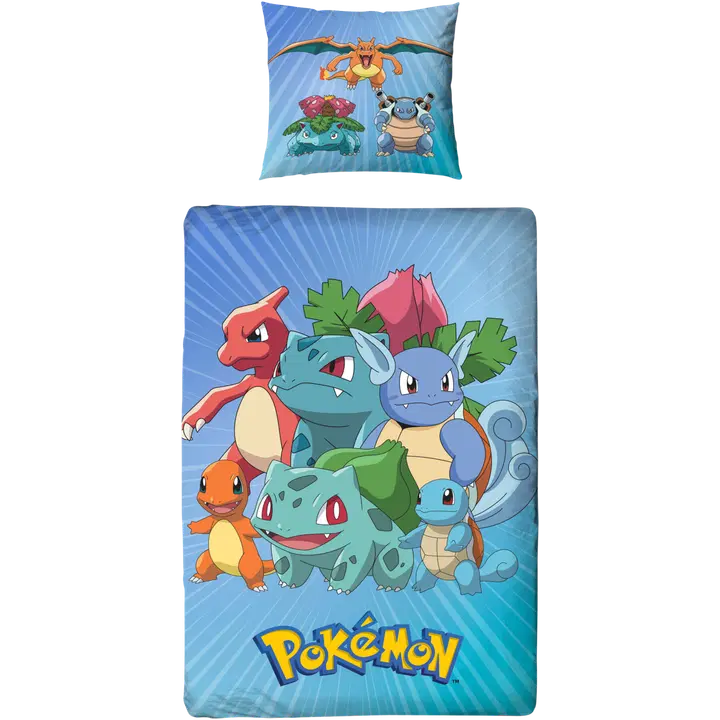 Pokemon lasten pussilakanasetti 150 x 210 + 50 x 60 cm