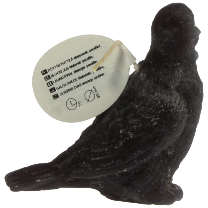 Lintu kynttilä 9 cm musta