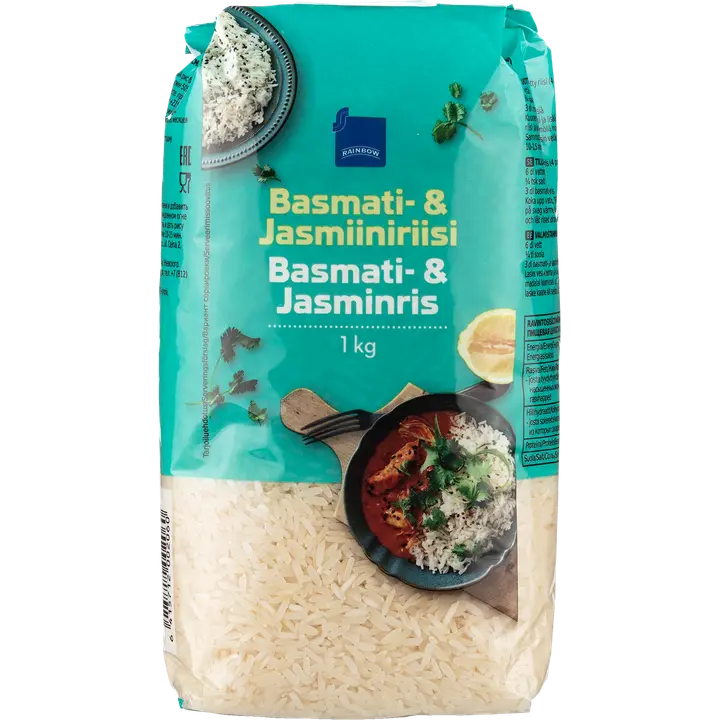 Rainbow 1kg Basmati & Jasmiiniriisi