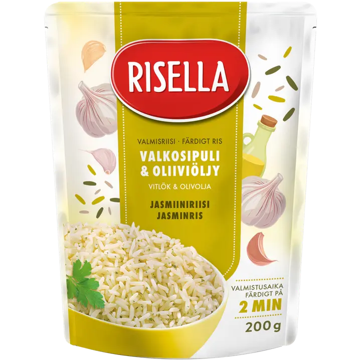 Risella Valkosipuli&Oliiviöljy 200g valmisriisi
