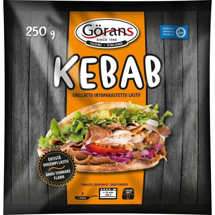 Görans Kebablastu 250g grillattu ja irtopakastettu