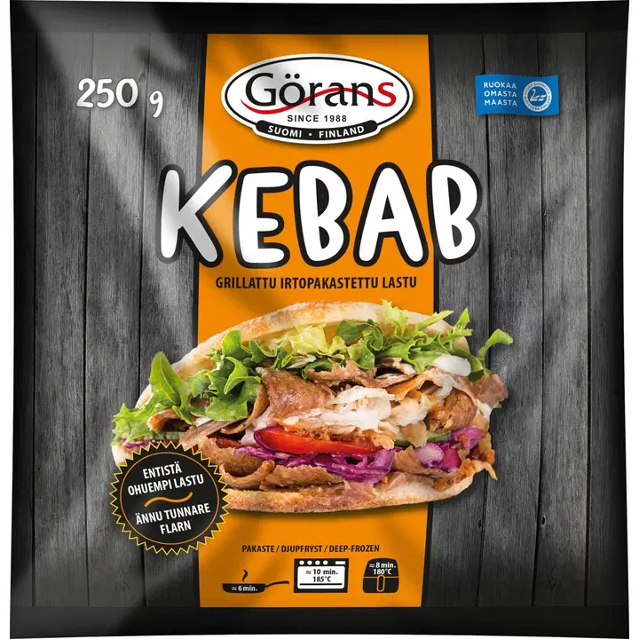 Görans Kebablastu 250g grillattu ja irtopakastettu