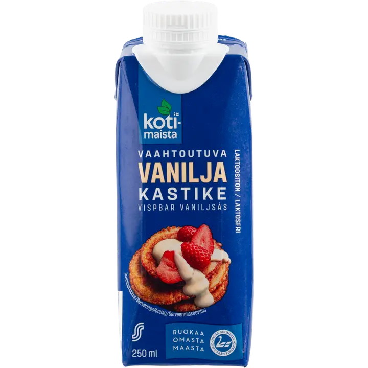Kotimaista vaahtoutuva vaniljakastike laktoositon 250 ml