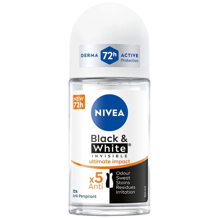 NIVEA 50ml Black & White Invisible Ultimate Protect Deo Roll-on -antiperspirantti