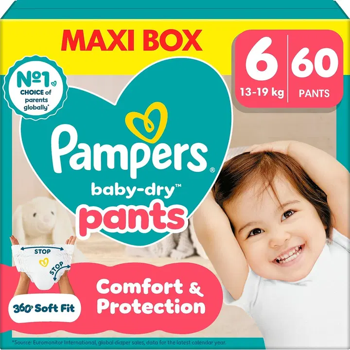 Pampers BabyDry Pants S6 13-19 kg 60st blöja