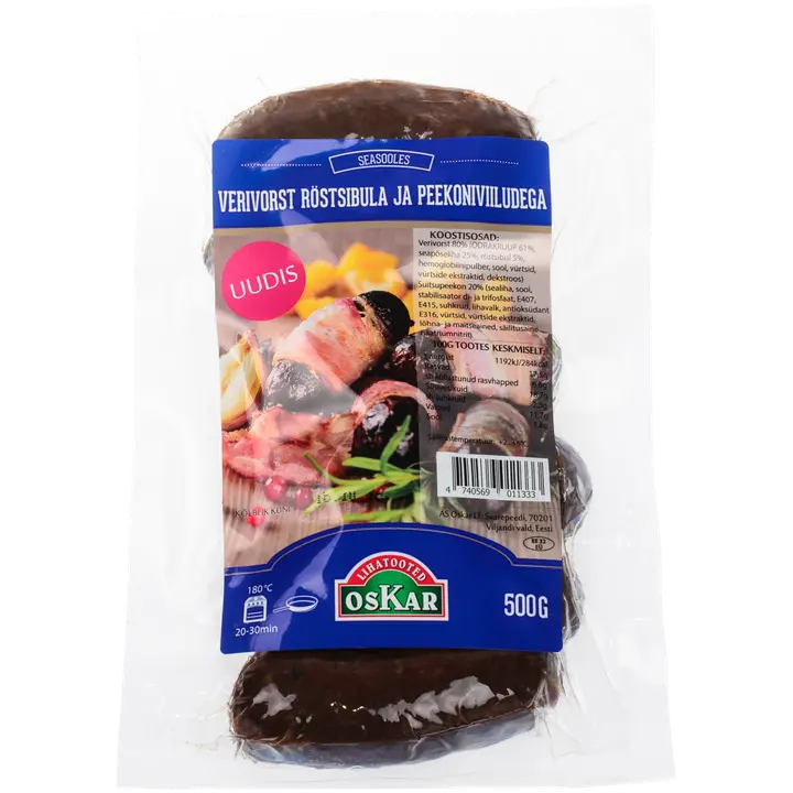 Oskar Verivorst Röstsibula Ja Peekoniga 500G