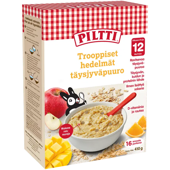 PILTTI 410g Trooppiset hedelmät täysjyväpuuro 1-3v